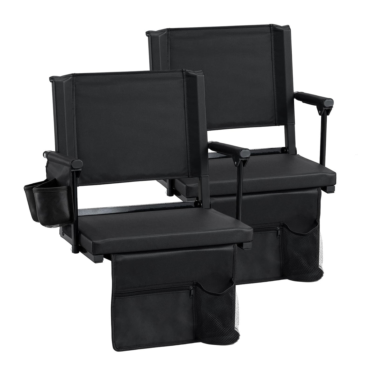 2 Pack Stadium Seats with Back Support & Cup Holders H306