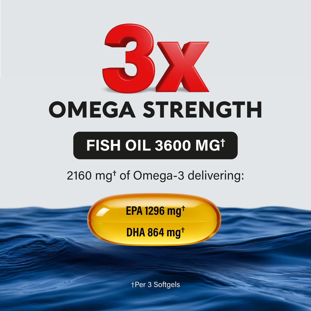 Omega 3 Fish Oil 3600 mg 90 Softgels P4627