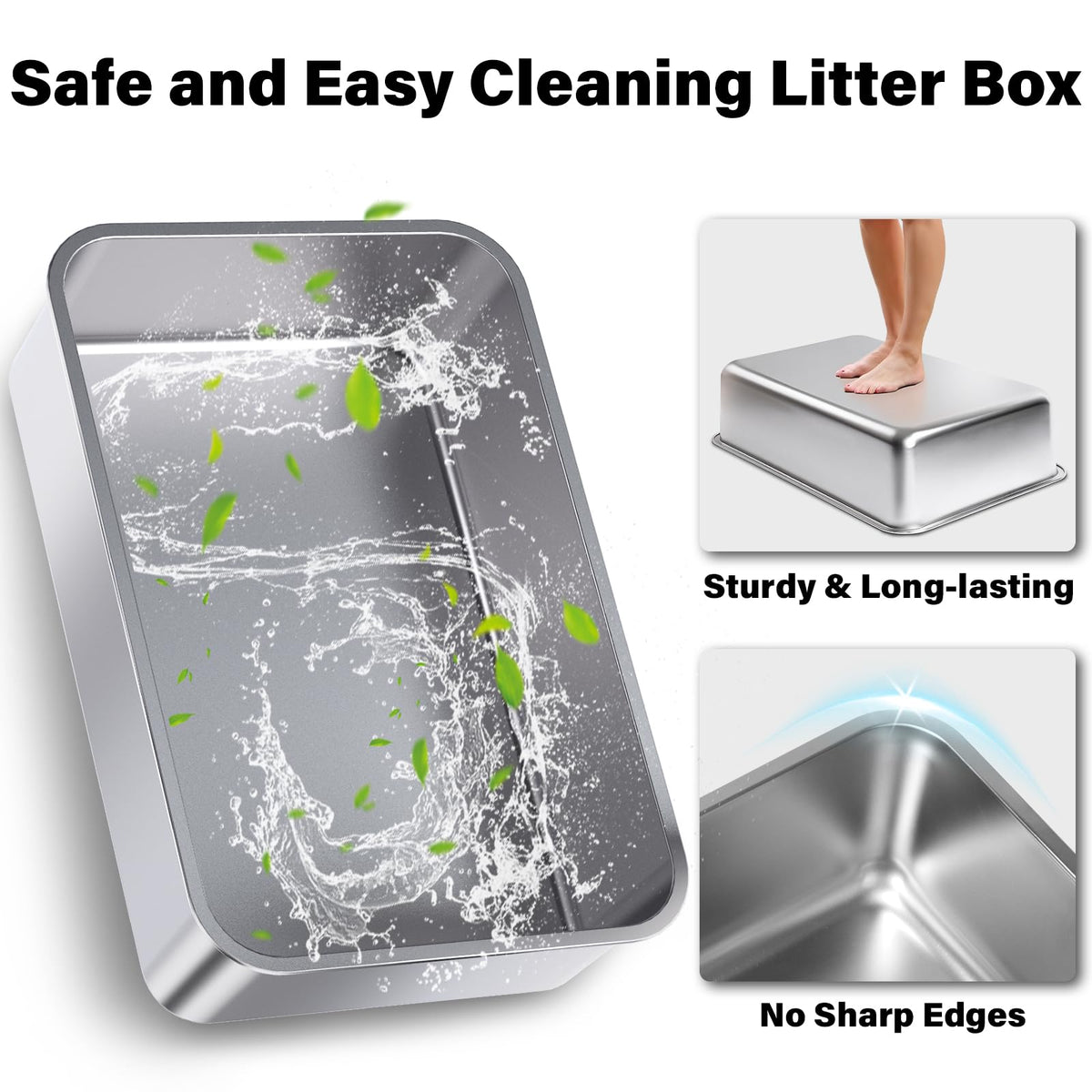 Stainless Steel XL Litter Box with Lid T10221
