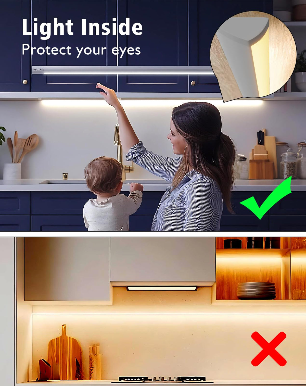 Hardwired LED Cabinet Light Strip, UL Listed, 24V, 2ft, 4000K Neutral White Z827