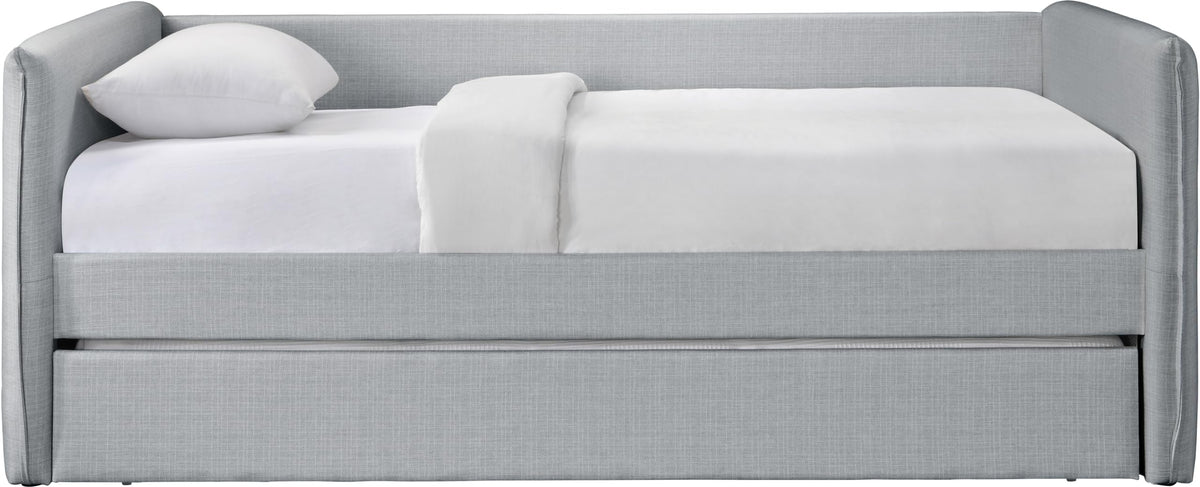 Light Grey Linen Textured Twin Daybed with Trundle R1904