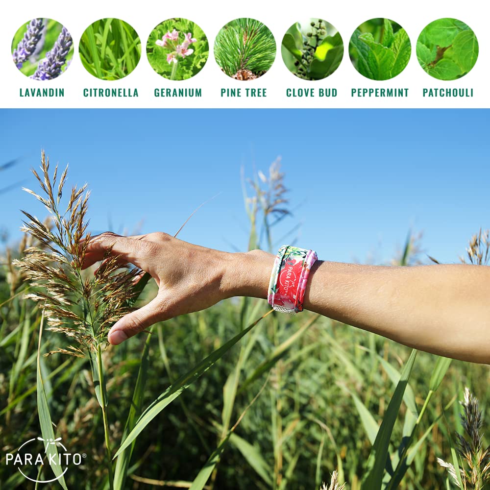 Mosquito Repellent Bracelets + Refill Pellets Bundle Peppermint Oil Black C92520