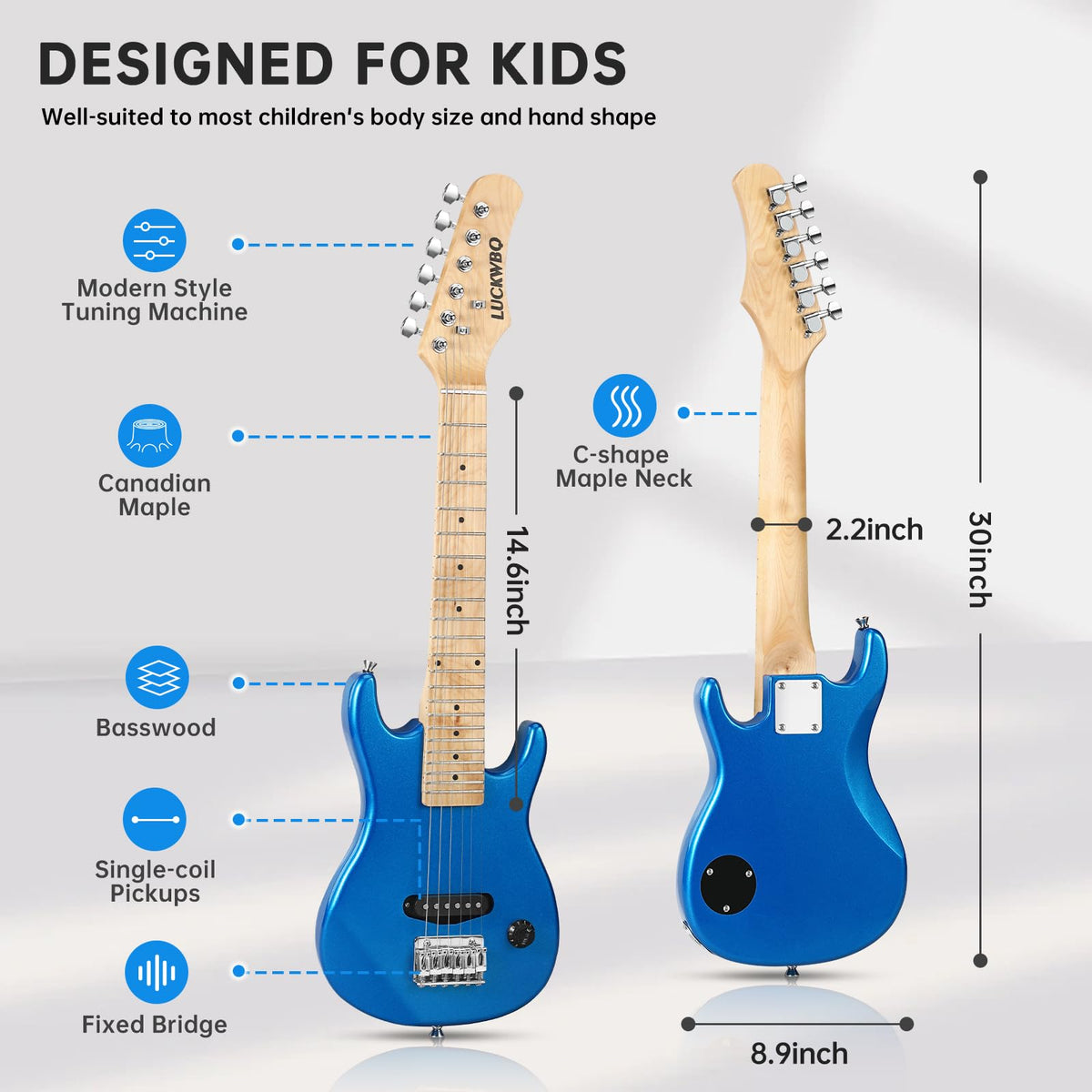 30 Inch Kids ST Style Mini Electric Guitar Beginner Kit with Amplifier X99312