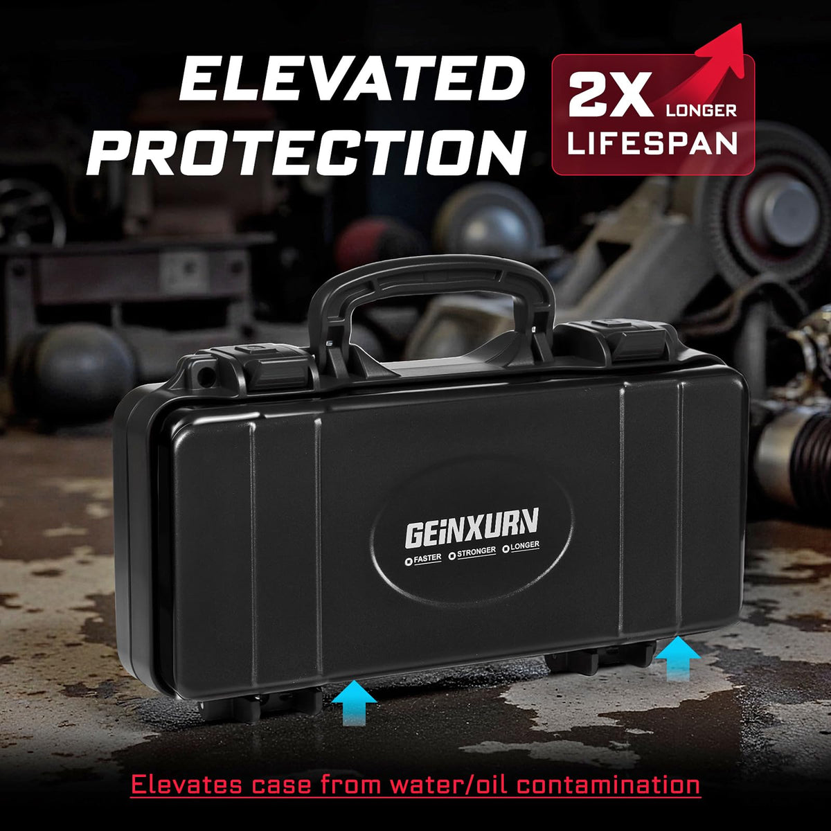 Black Steel Tool Box with Safety Latch and Handle F233
