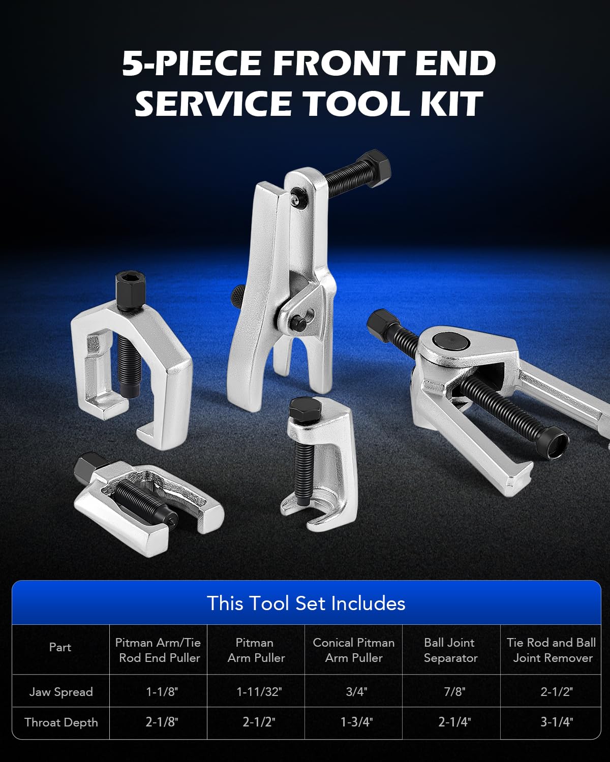 Ball Joint Separator, Tie Rod End Tool Set, Pitman Arm Puller C6750