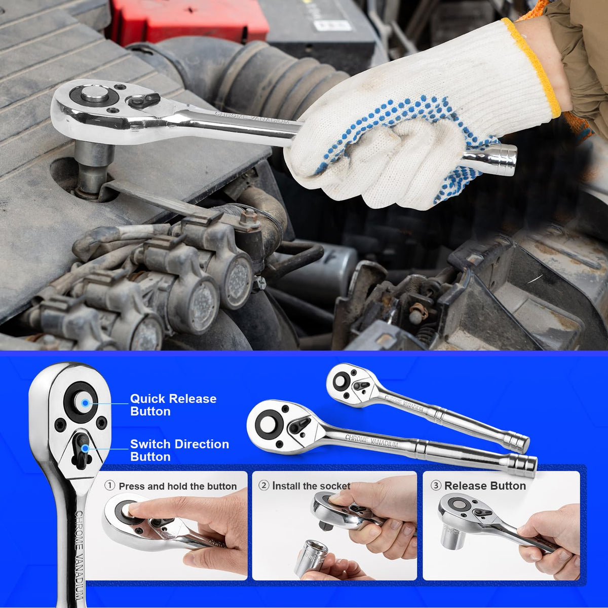 240-Pieces Mechanic Tool Set with Aluminium Tool Box R88693