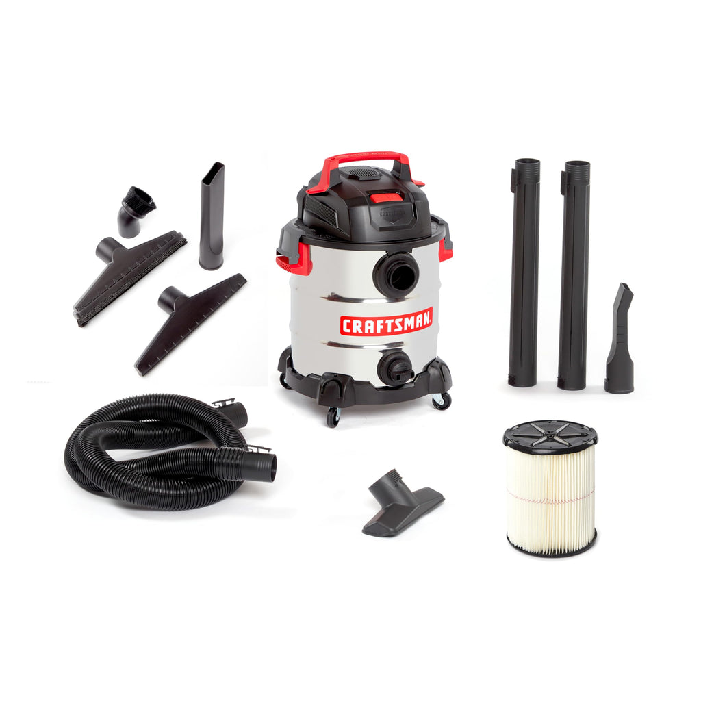 10 Gallon 6.0 Peak HP Stainless Steel Vacuum X3585
