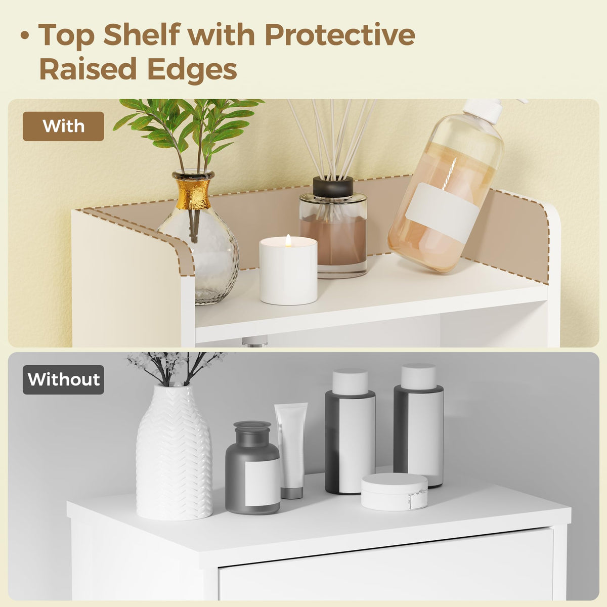 White 2 Door Bathroom Storage Cabinet O530514