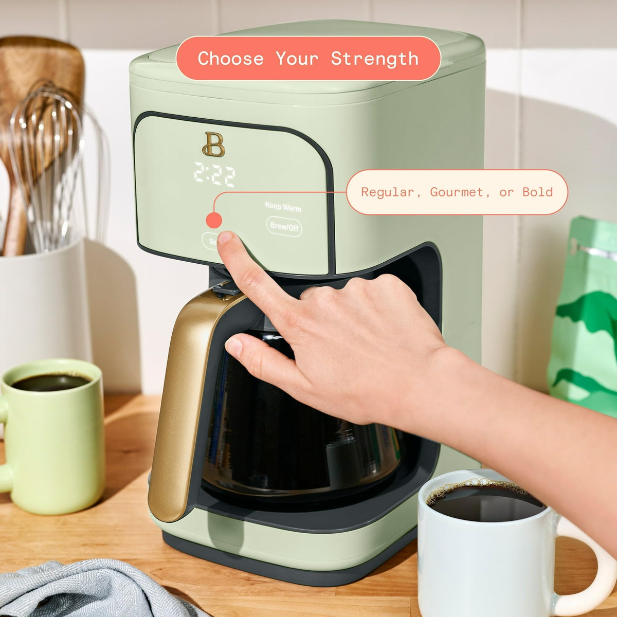 12 Cup Programmable Drip Coffee Maker with Glass Carafe O416