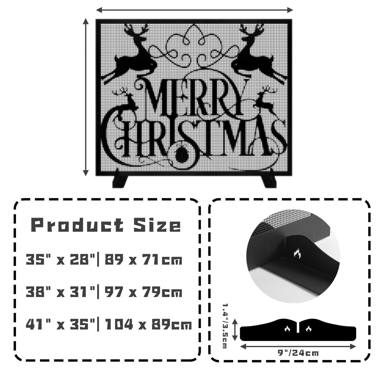 Christmas Fireplace Screen V232