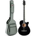 Full Size 4 String Black Acoustic Electric Bass Guitar U798025