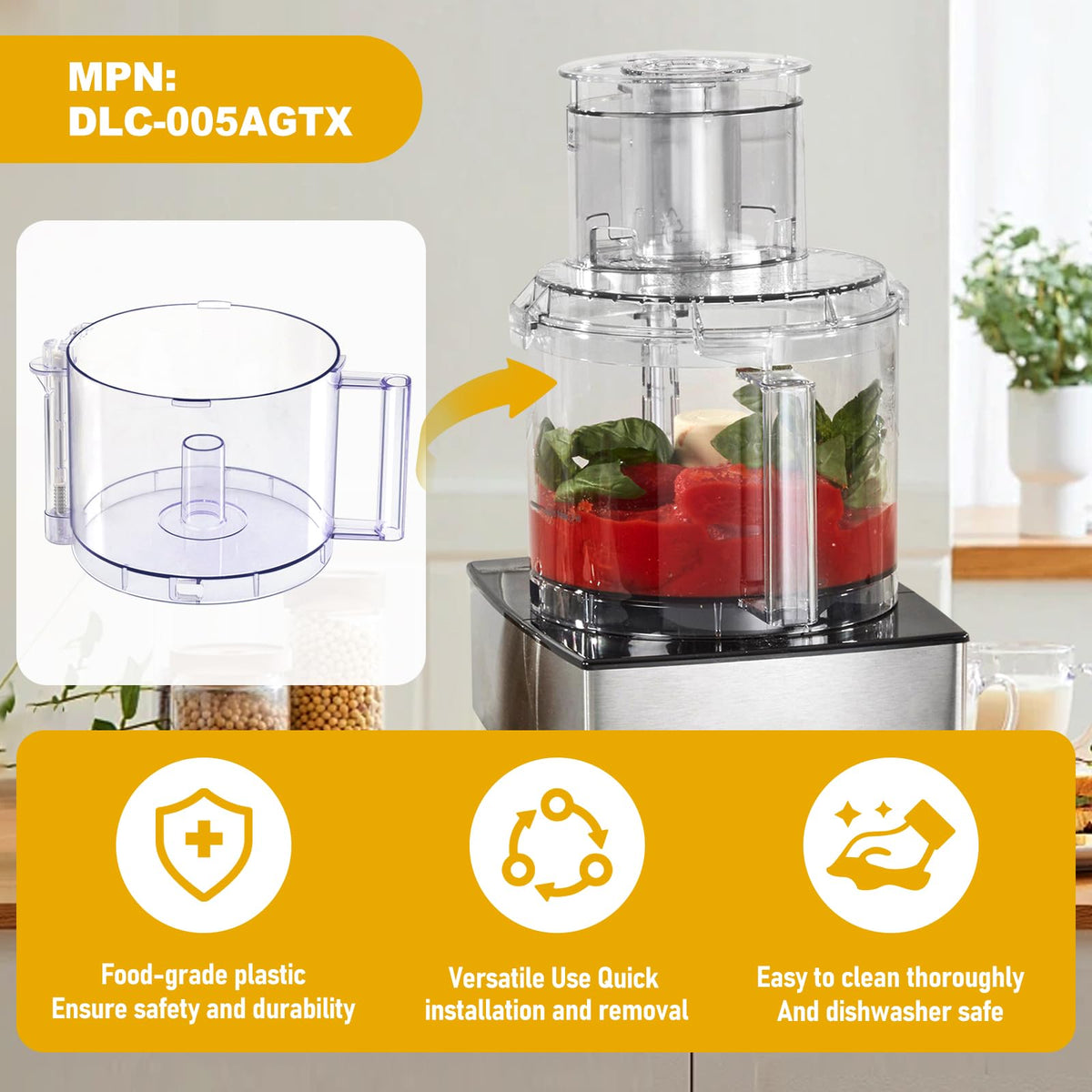 14-Cup Food Processor Work Bowl with Gray Handle R67144