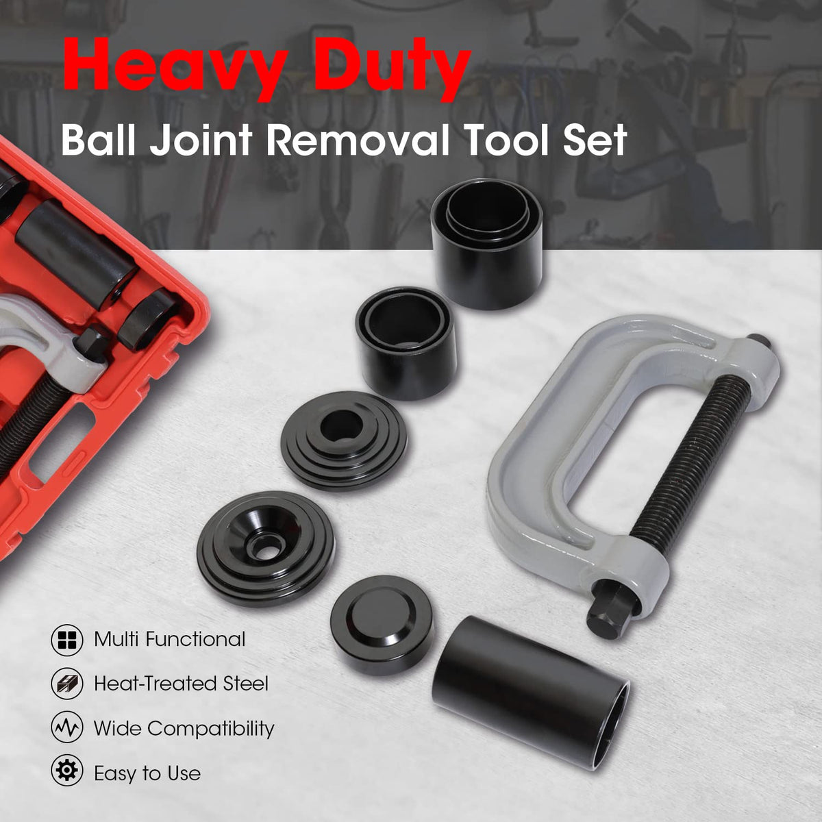 Ball Joint Press and U Joint Removal Kit, 10 PCS with Storage Case O183948