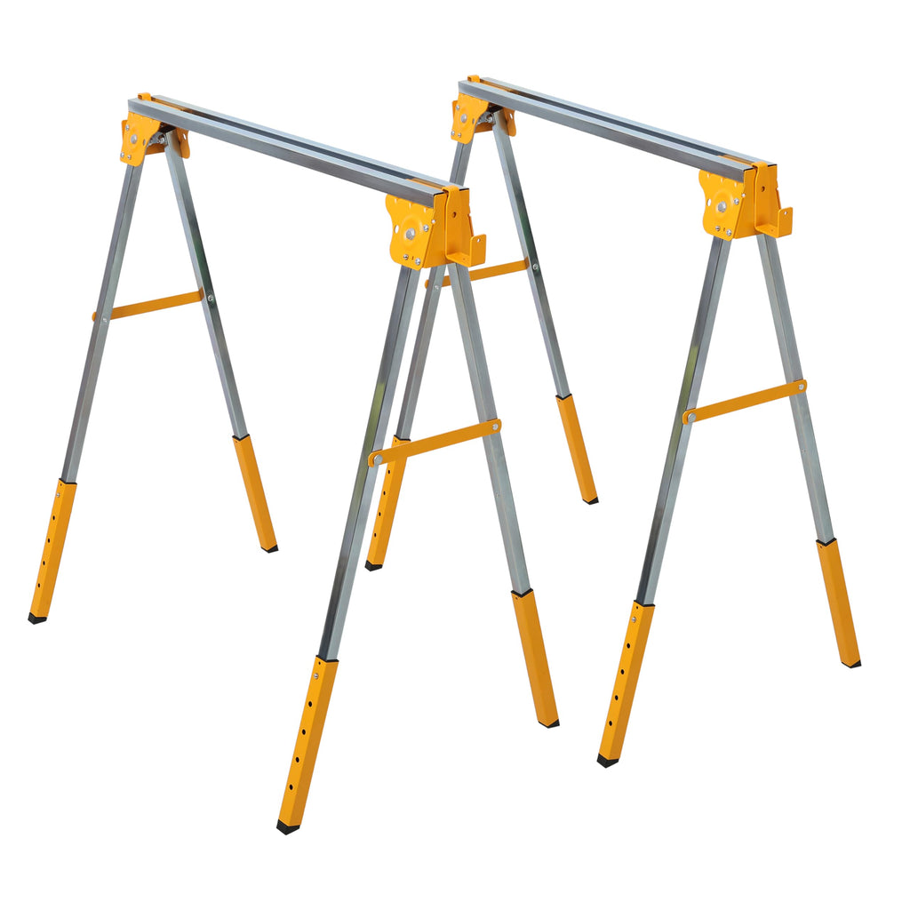 2 Pack Adjustable Folding Steel Sawhorses 1000LB R85418