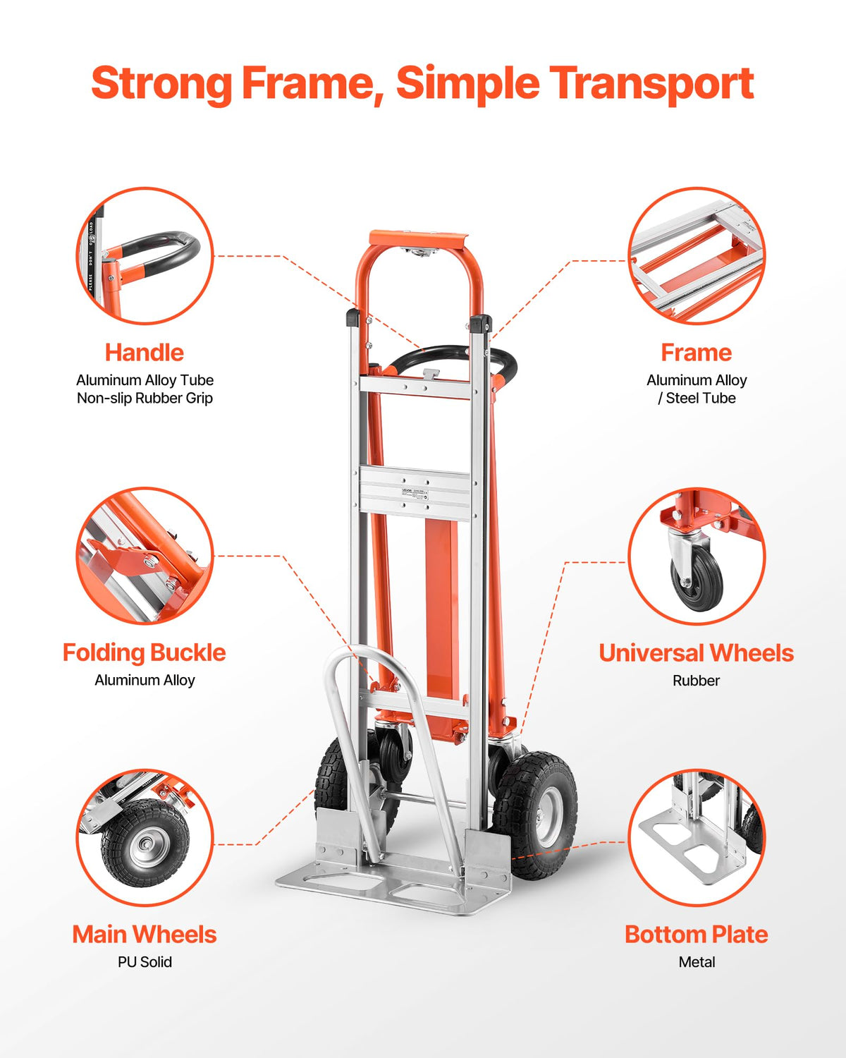 4 in 1 Hand Truck Dolly 1000 lbs Load Capacity P283