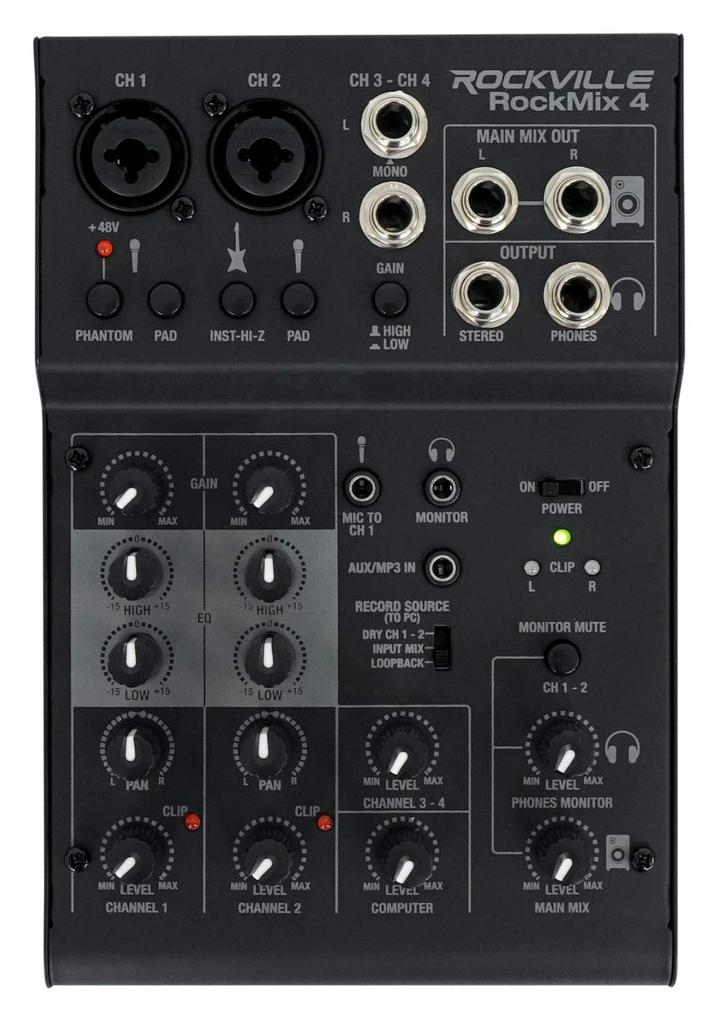 4-Channel Pro Recording Mixer with USB Interface D209