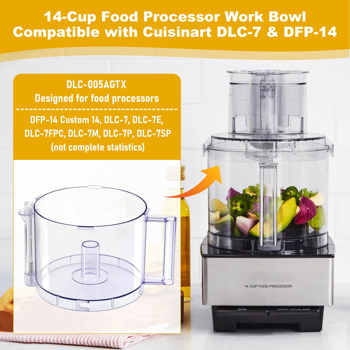 14-Cup Food Processor Work Bowl with Gray Handle R67144