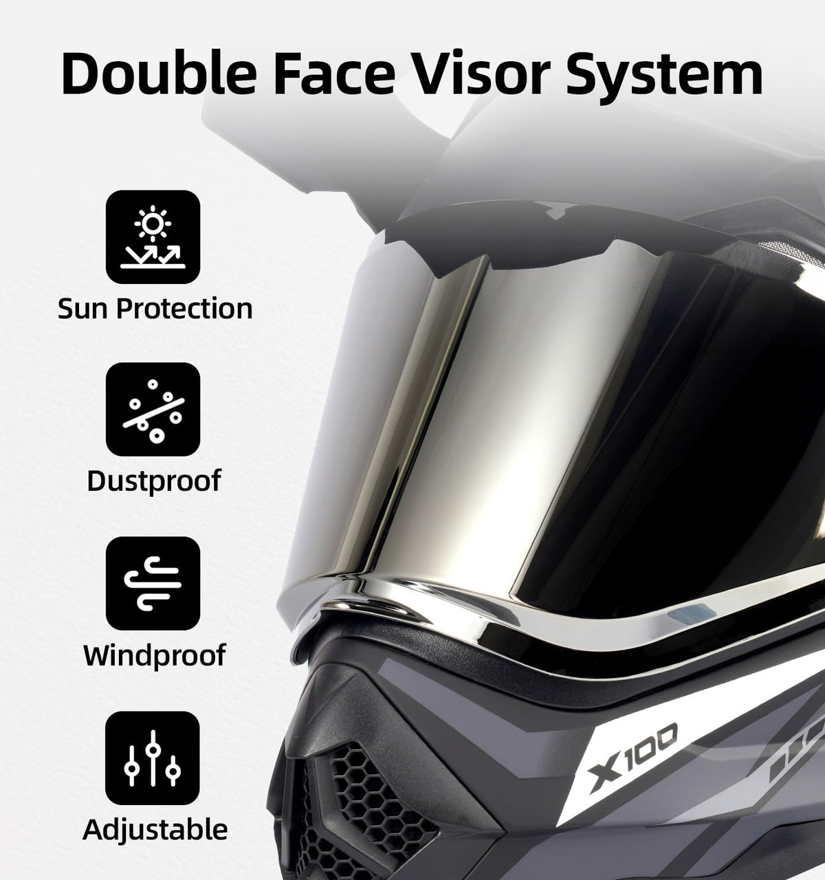 DOT Certified Dual Visor Motorcycle Helmet C6331