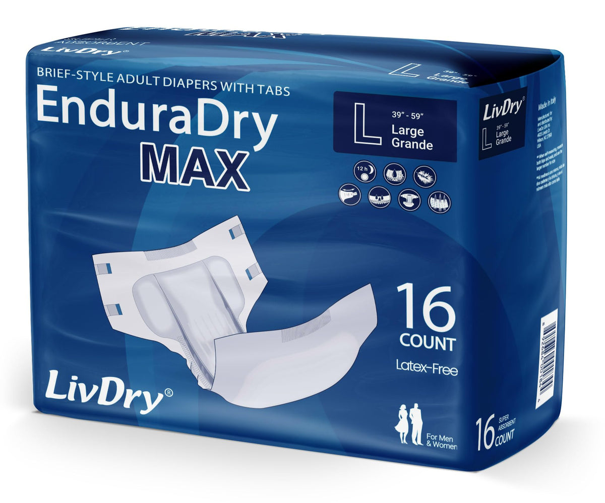 Adult Diapers with Tabs, Large, 16-Pack P727