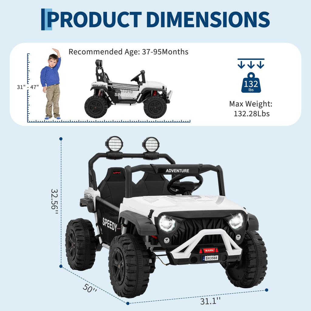 24V 4WD Electric Car 2 Seater UTV with Remote Control B79742