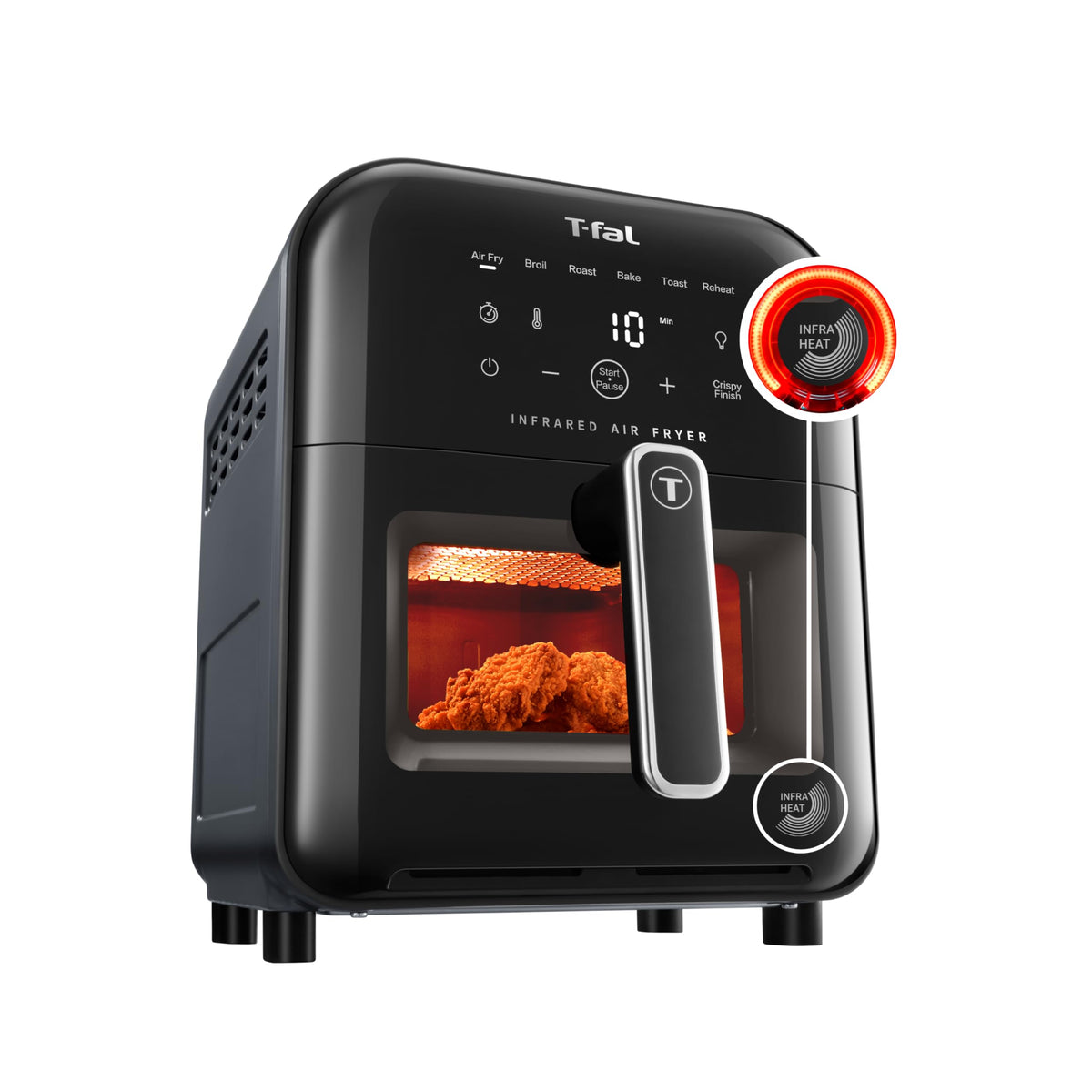 Infrared Air Fryer Toaster Oven Combo, 6 Qt Digital Touch Screen, 1550W, Black U80690
