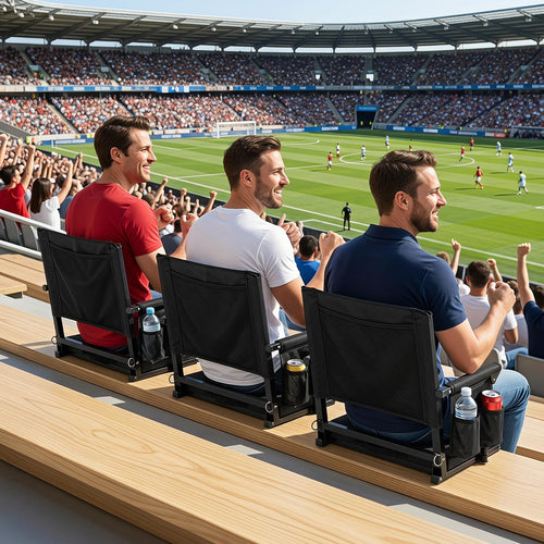 2 Pack Stadium Seats with Back Support & Cup Holders H306