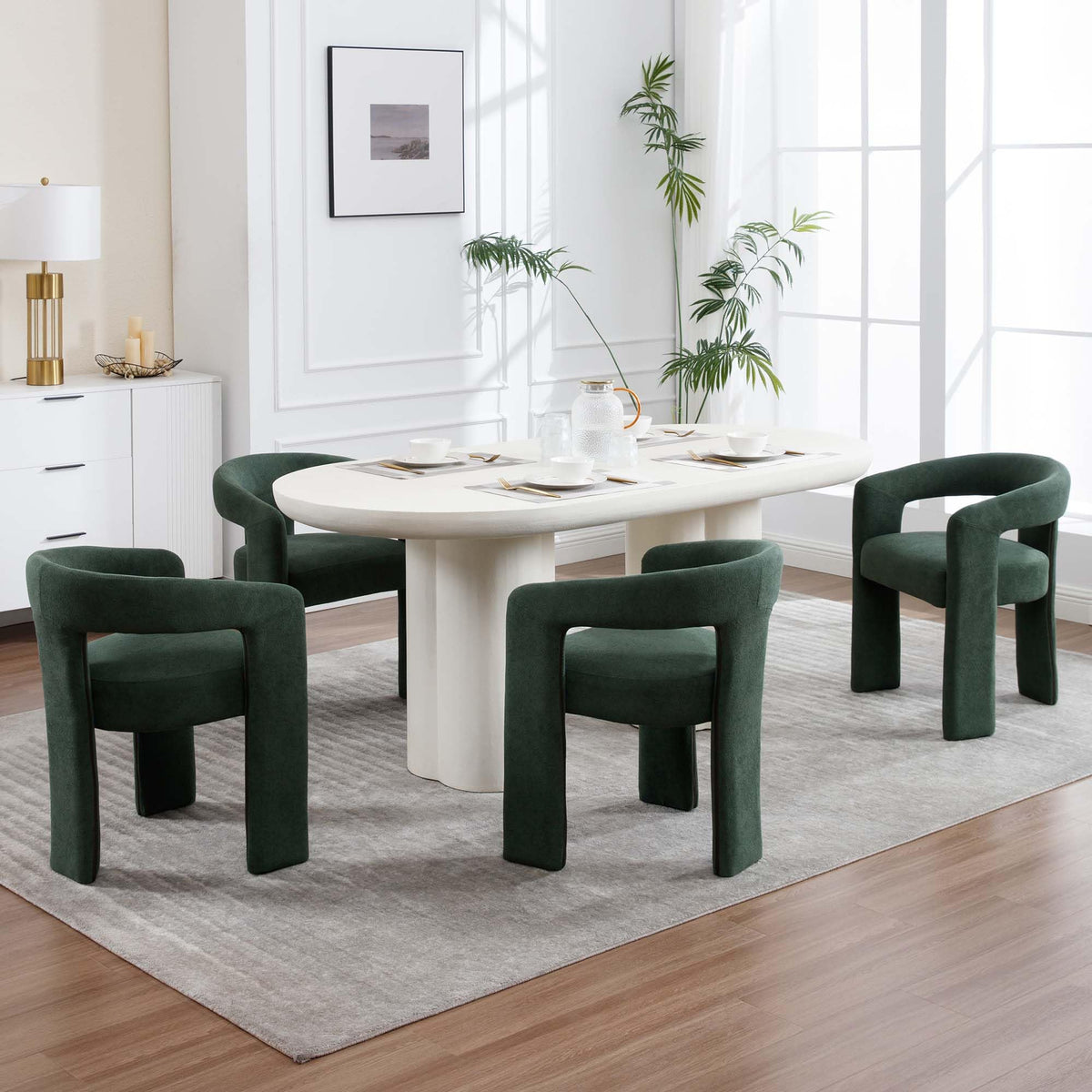 Green Upholstered Dining Chairs Set of 2 K19160