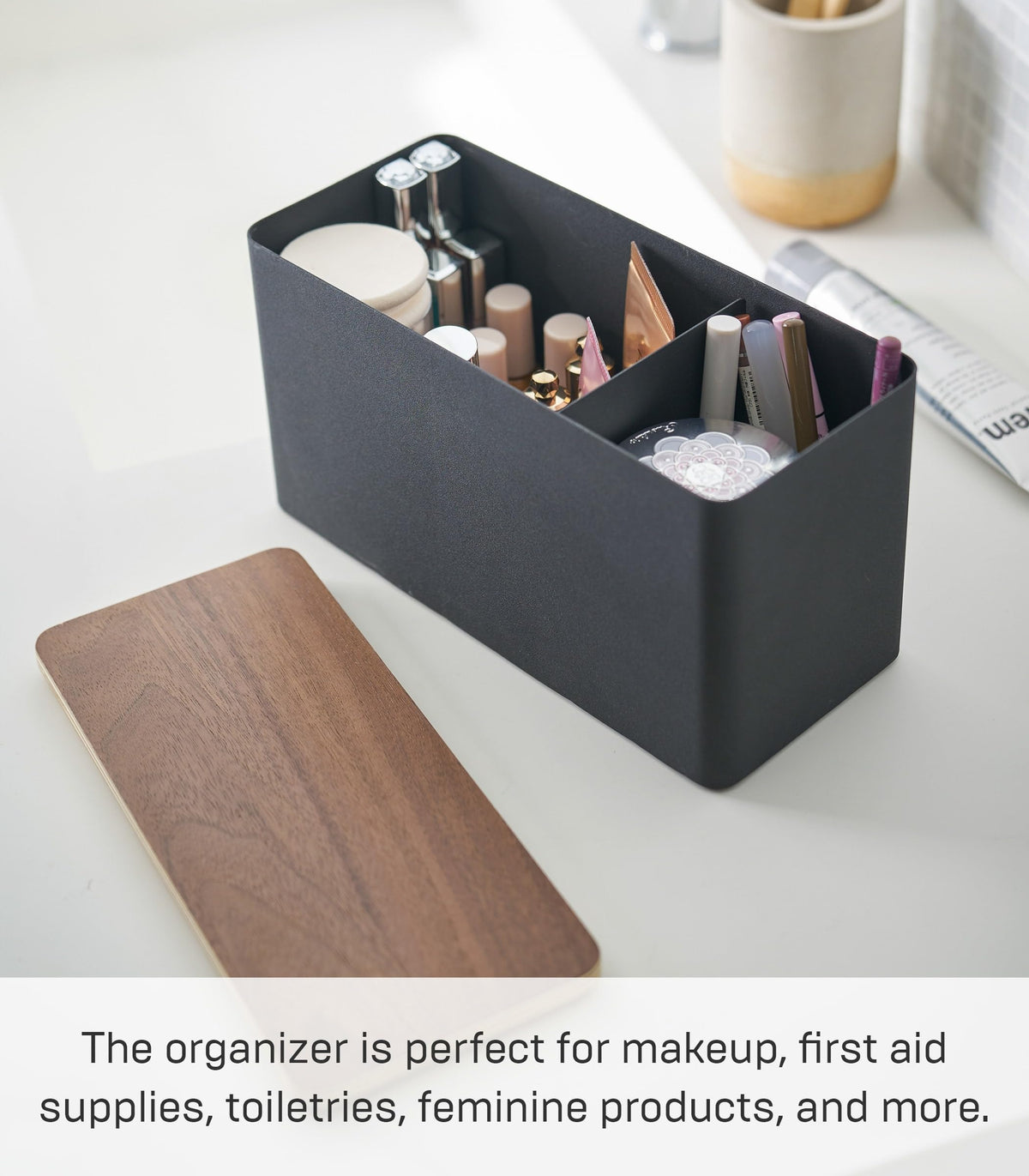 Countertop Organizer Metal Steel Wood I389
