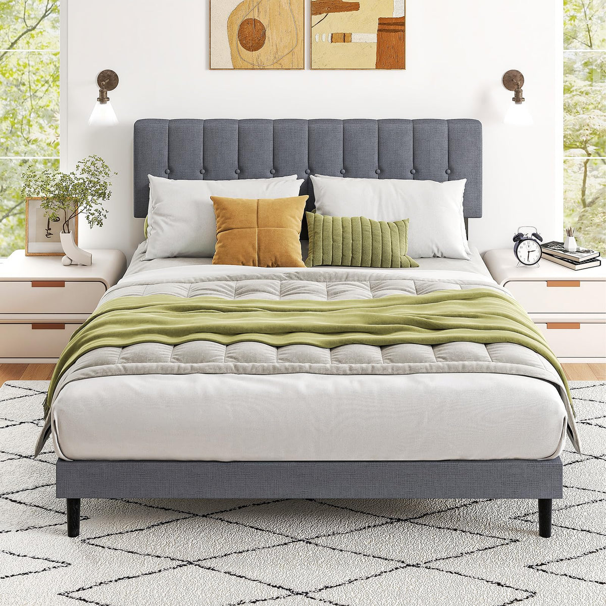 Queen Size Bed Frame with Headboard M547