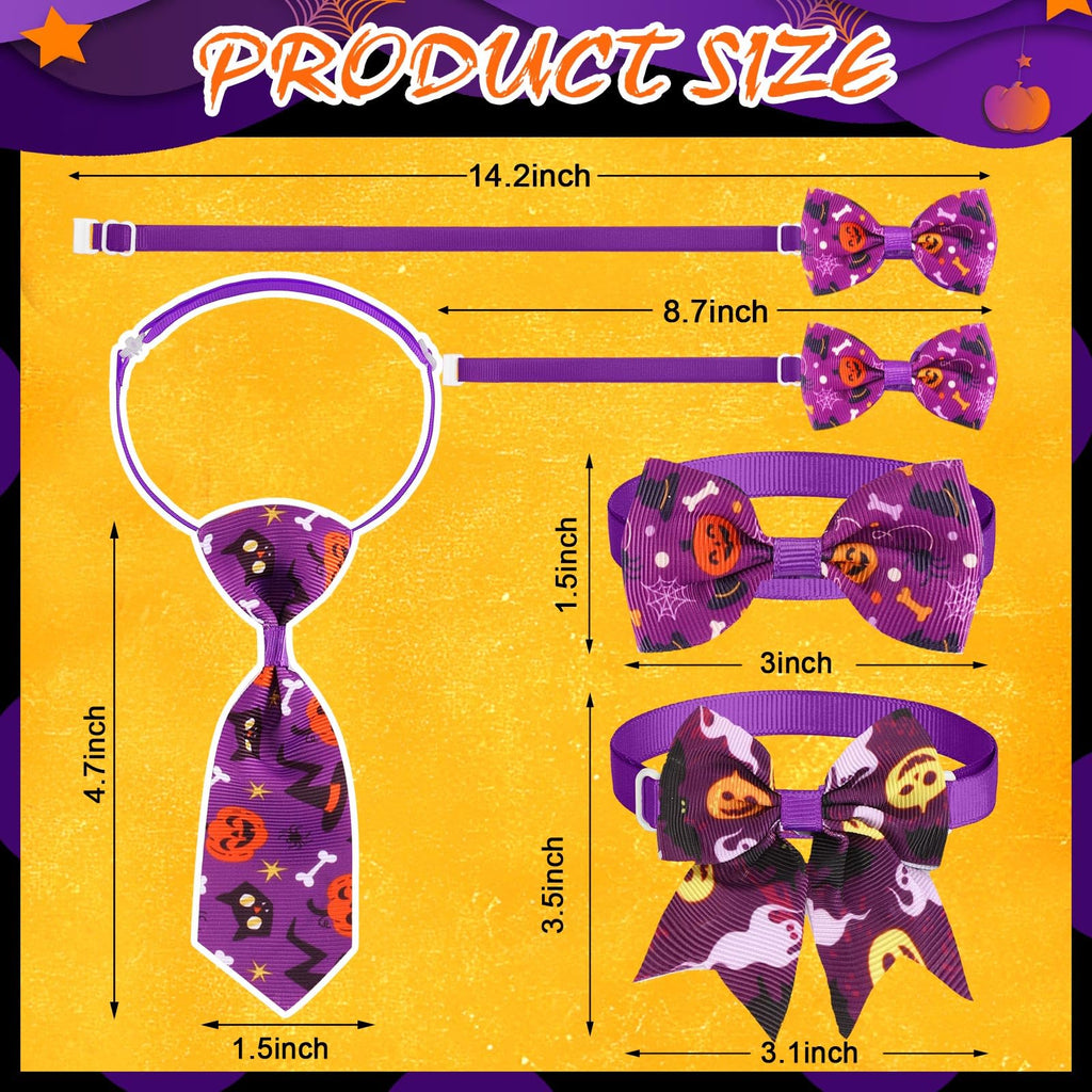 240 Pcs Halloween Dog Bows Tie Collars D9205