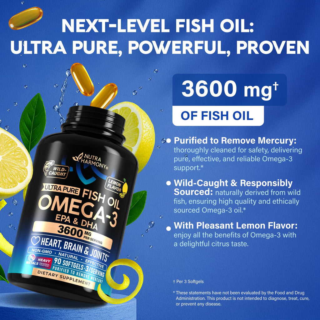 Omega 3 Fish Oil 3600 mg 90 Softgels P4627