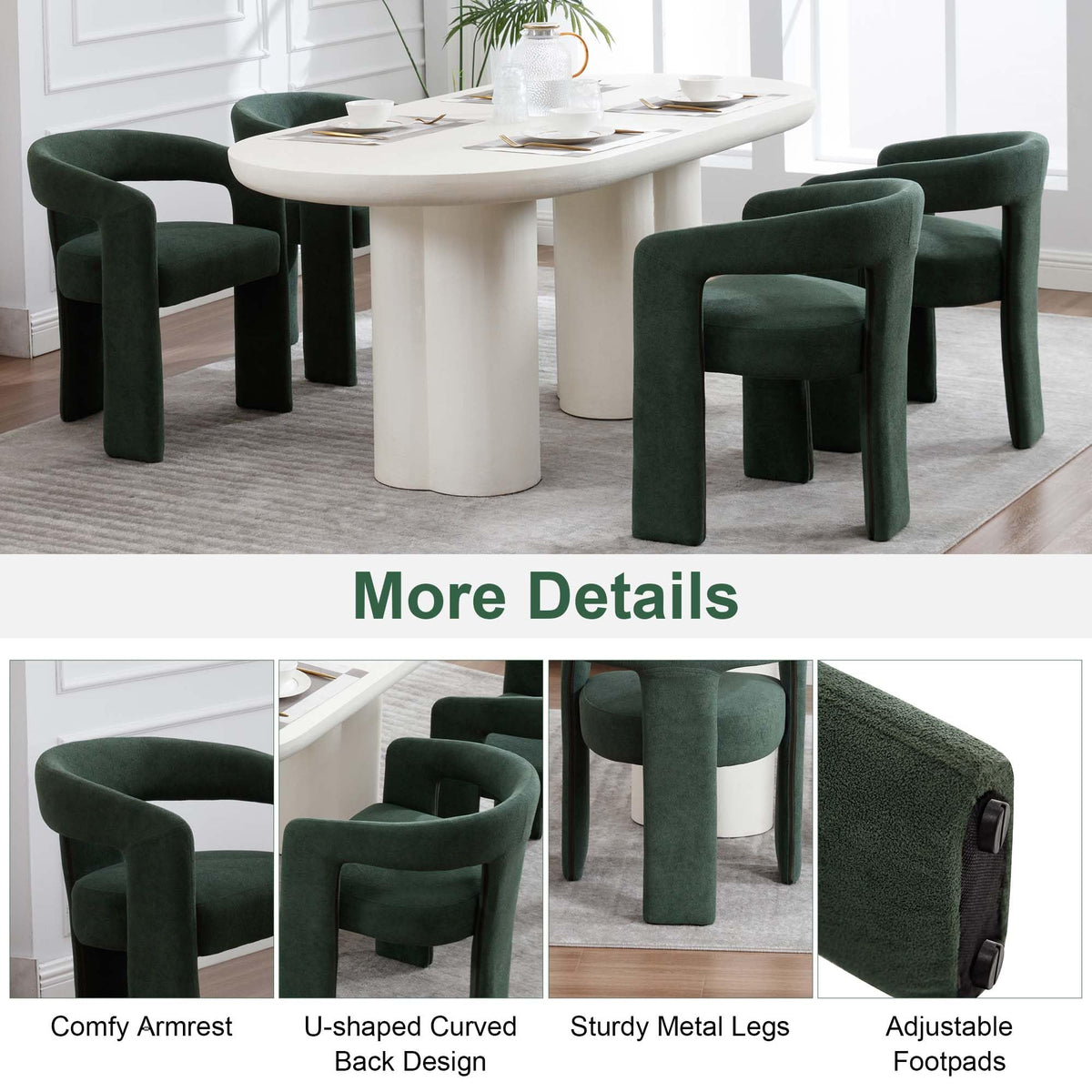 Green Upholstered Dining Chairs Set of 2 K19160
