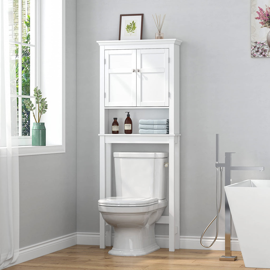Over the Toilet Storage Cabinet with Doors and Adjustable Shelf H625927