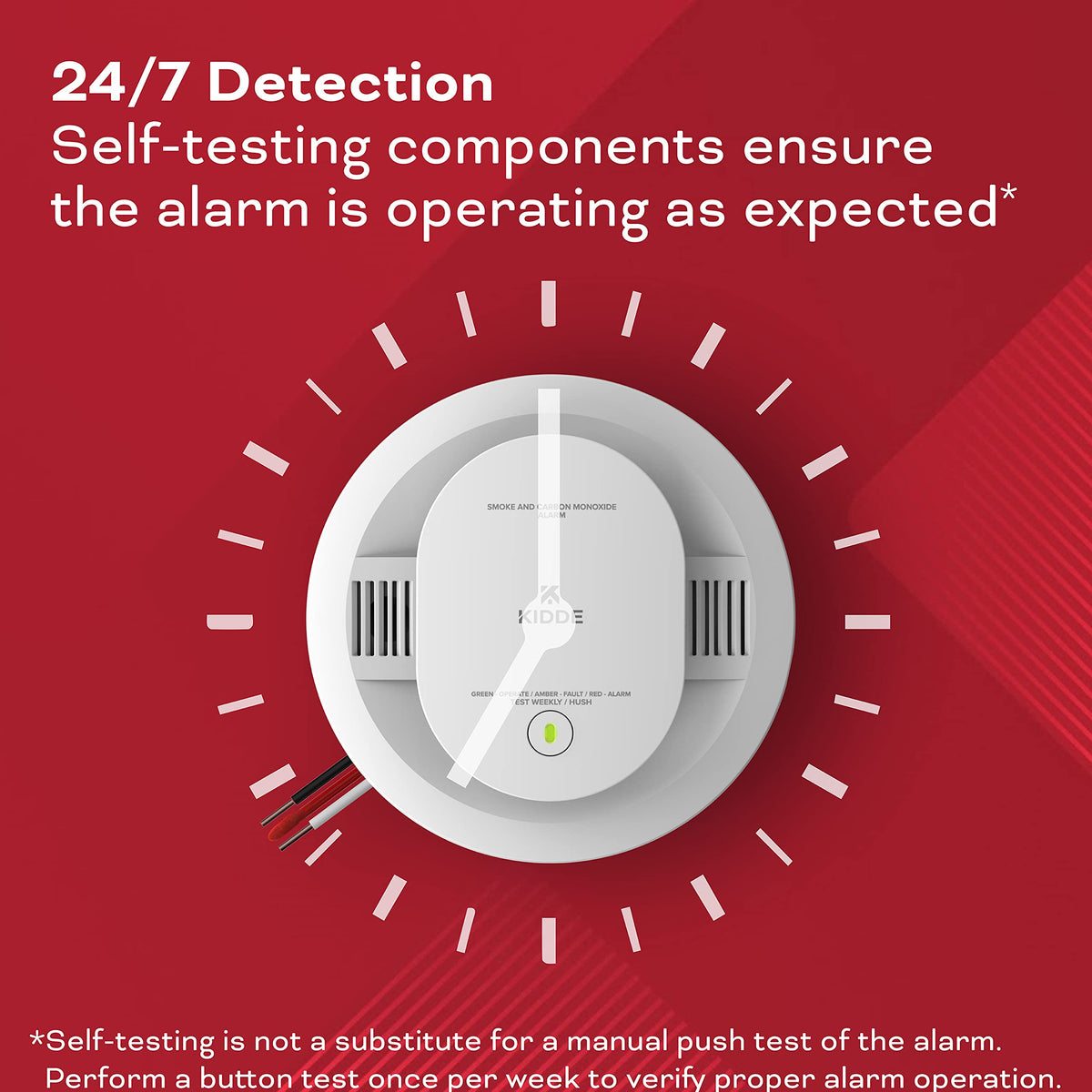 Hardwired Smoke & Carbon Monoxide Detector with Battery Backup, 2 Pack L29474