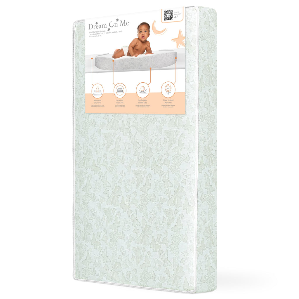3” Two-Sided Fiber Portable Mini Crib Mattress Y6374