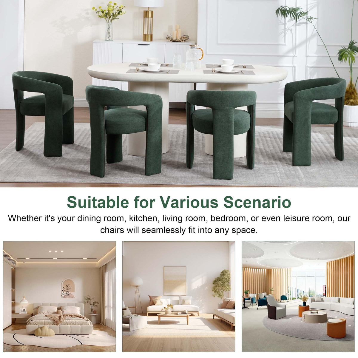 Green Upholstered Dining Chairs Set of 2 K19160