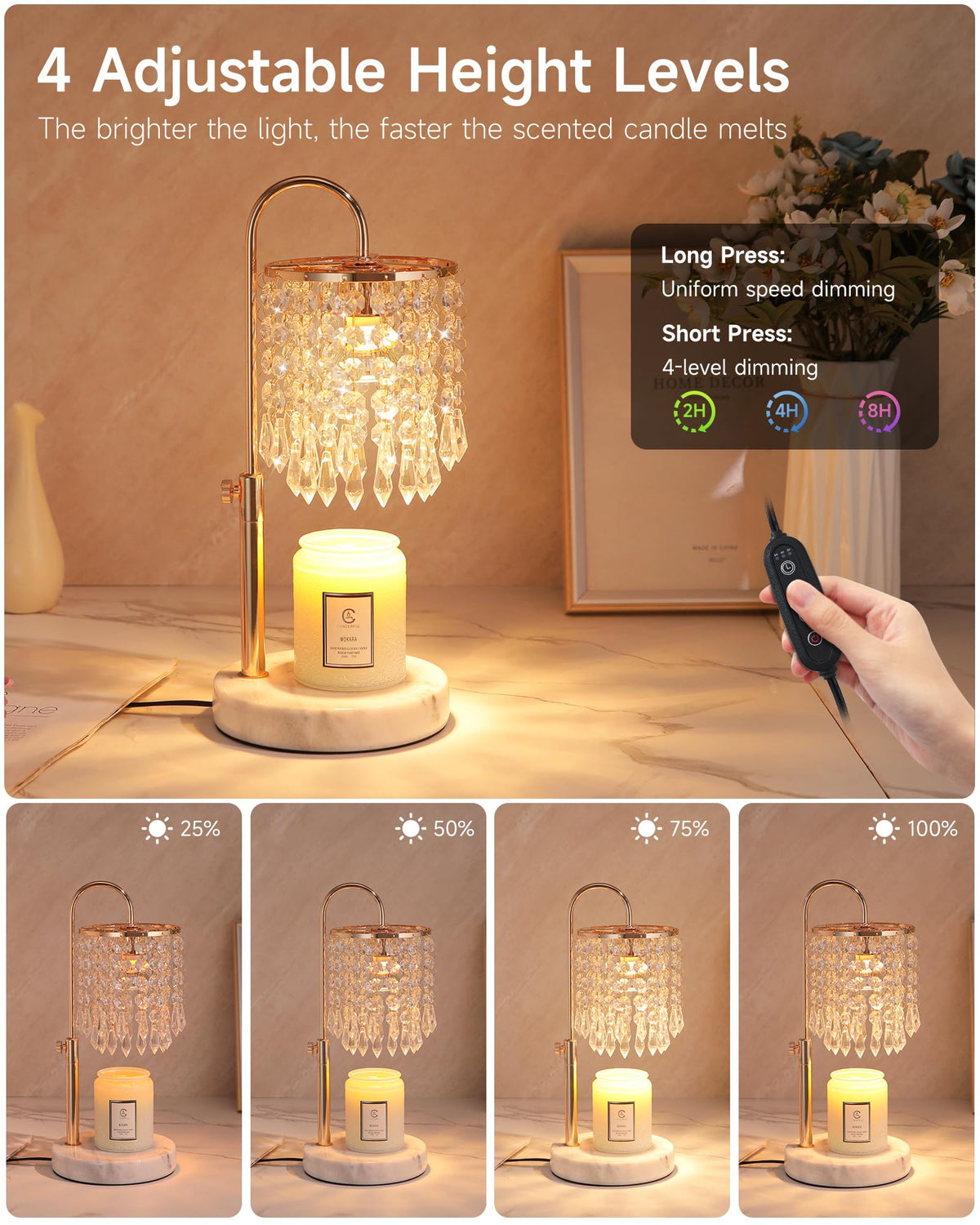 Candle Warmer Lamp with Timer Dimmer and 3 Bulbs L792697