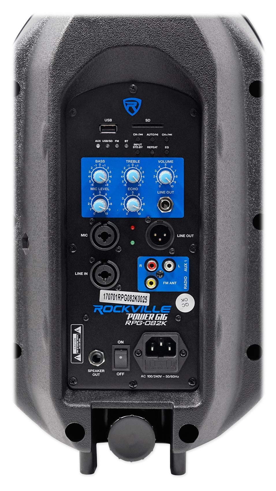 Powered PA Speaker Package with Mic Stands Cables E1079