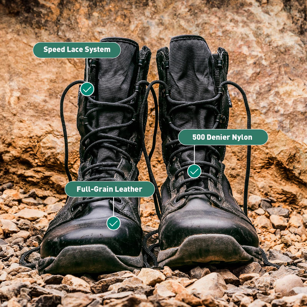 Black Waterproof Tactical Boots X320
