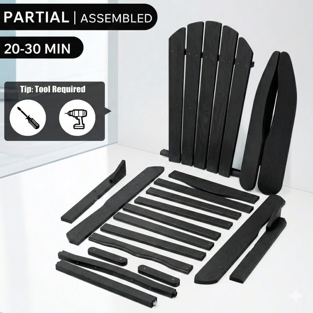 Folding Solid Cedar Wood Adirondack Chair D5762