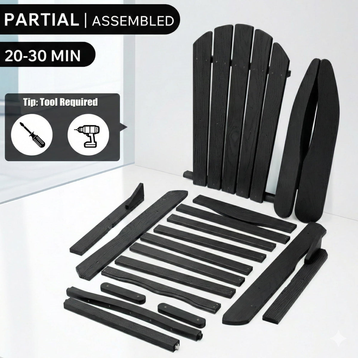 Folding Solid Cedar Wood Adirondack Chair D5762