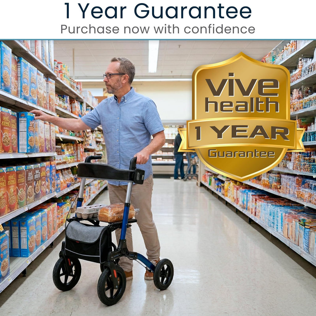 All-Terrain Rollator Walker with 12” Pneumatic Wheels J18661
