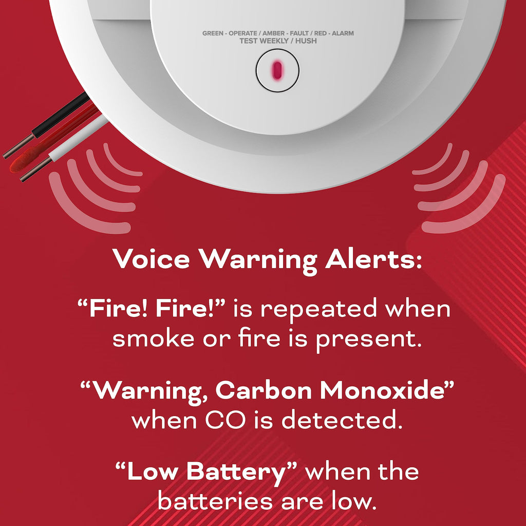 Hardwired Smoke & Carbon Monoxide Detector with Battery Backup, 2 Pack L29474