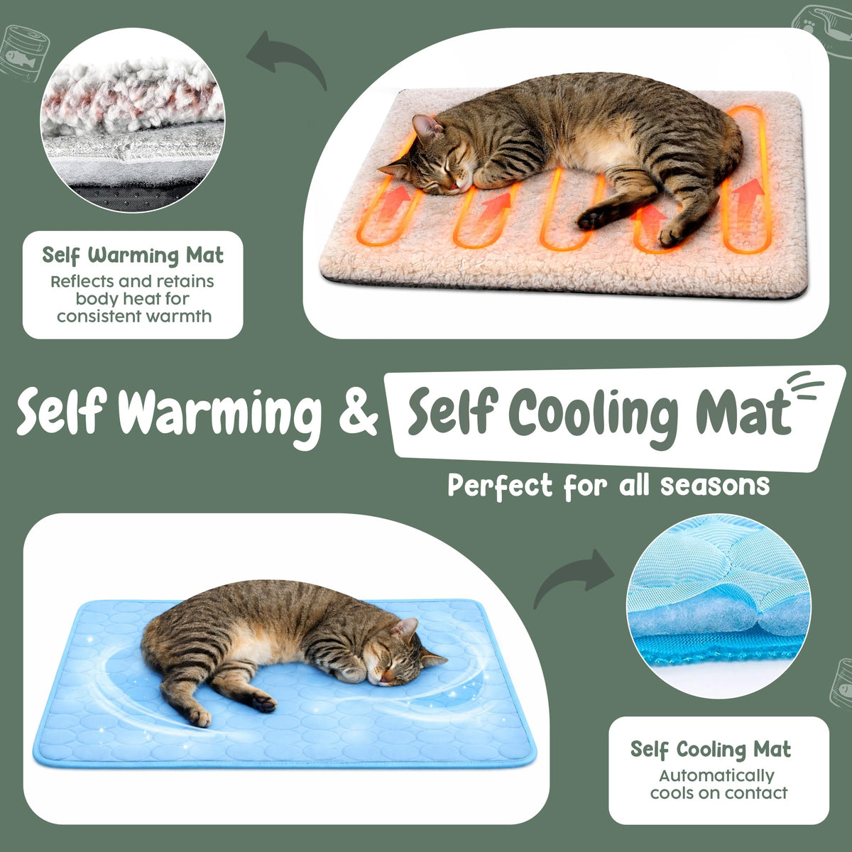 Insulated Outdoor Cat House with Self Warming & Self Cooling Mat C458757