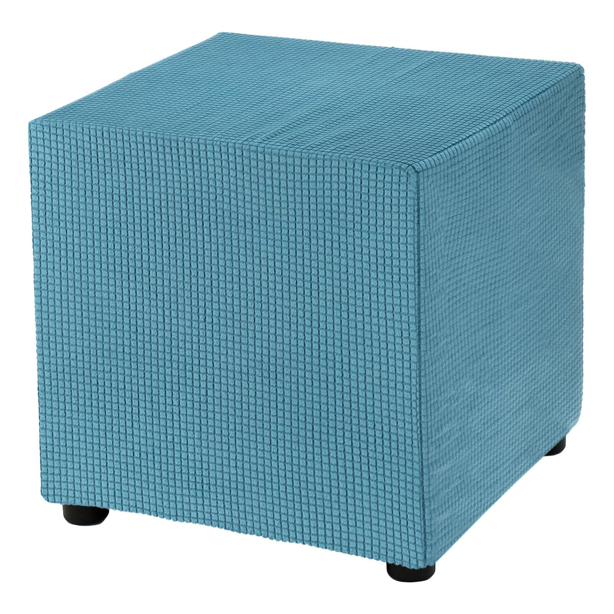 Teal Stretch Polyester Ottoman Cover B524