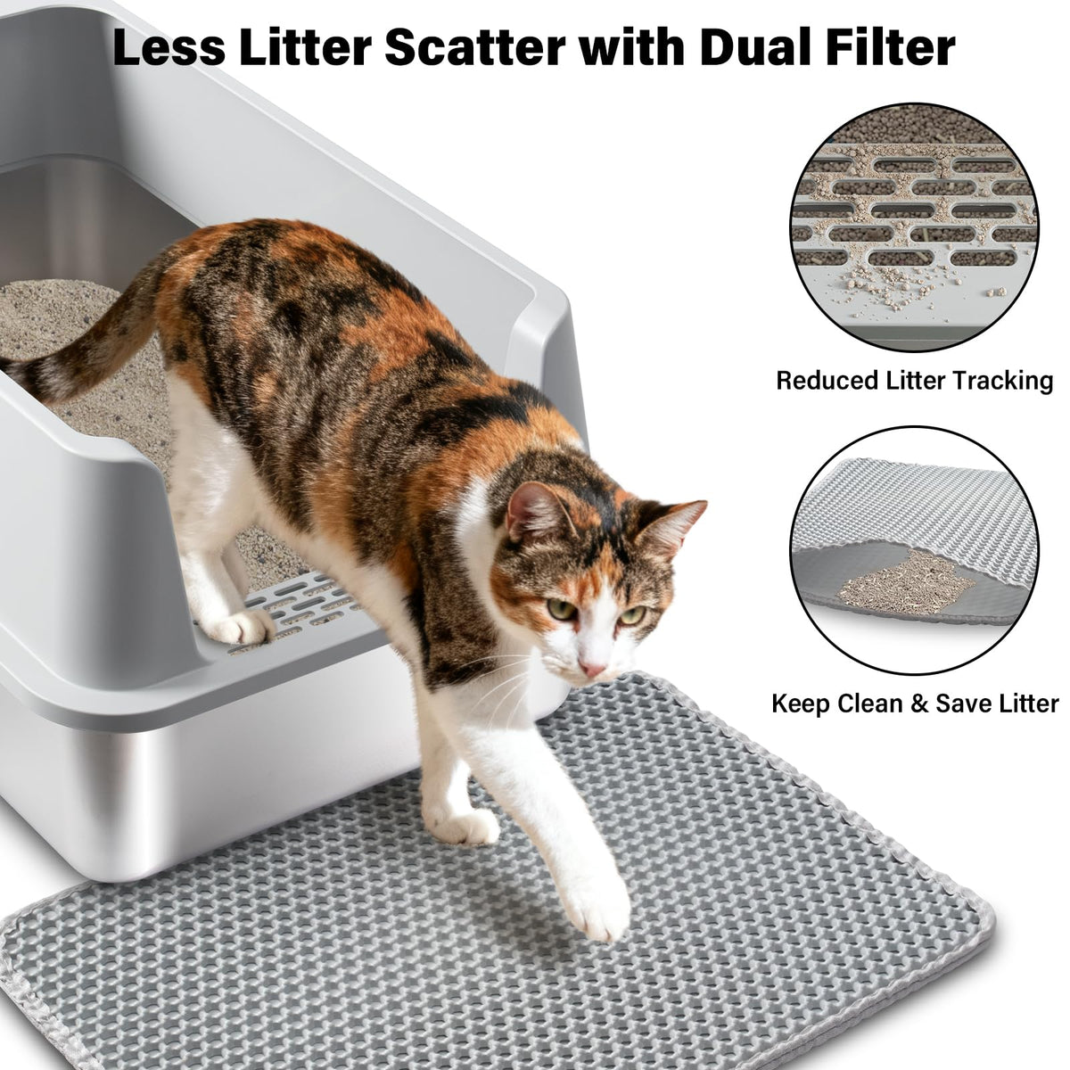 Stainless Steel XL Litter Box with Lid T10221