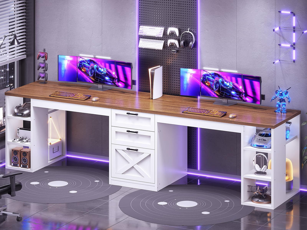 96.5" 2 Person Computer Desk with Storage Drawers Z790752
