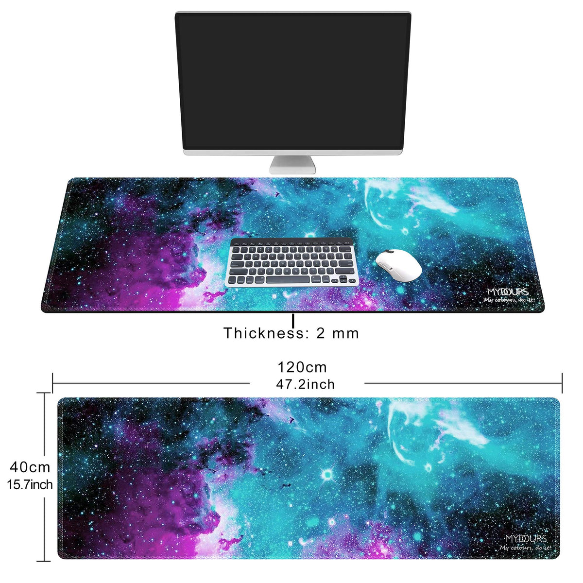 XXL Gaming Mouse Pad 48x16 Inches Fabric Non-Slip Rubber I111