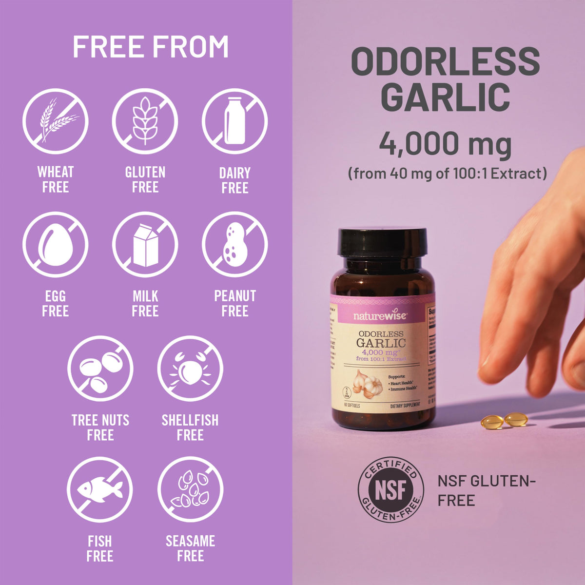 Odorless Garlic Supplement 4000mg 60 Count S18679