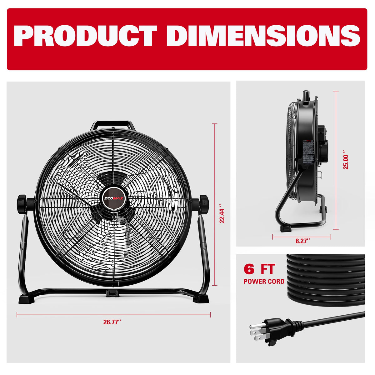 20-Inch 2300 CFM 3-Speed Industrial Drum Fan B606476
